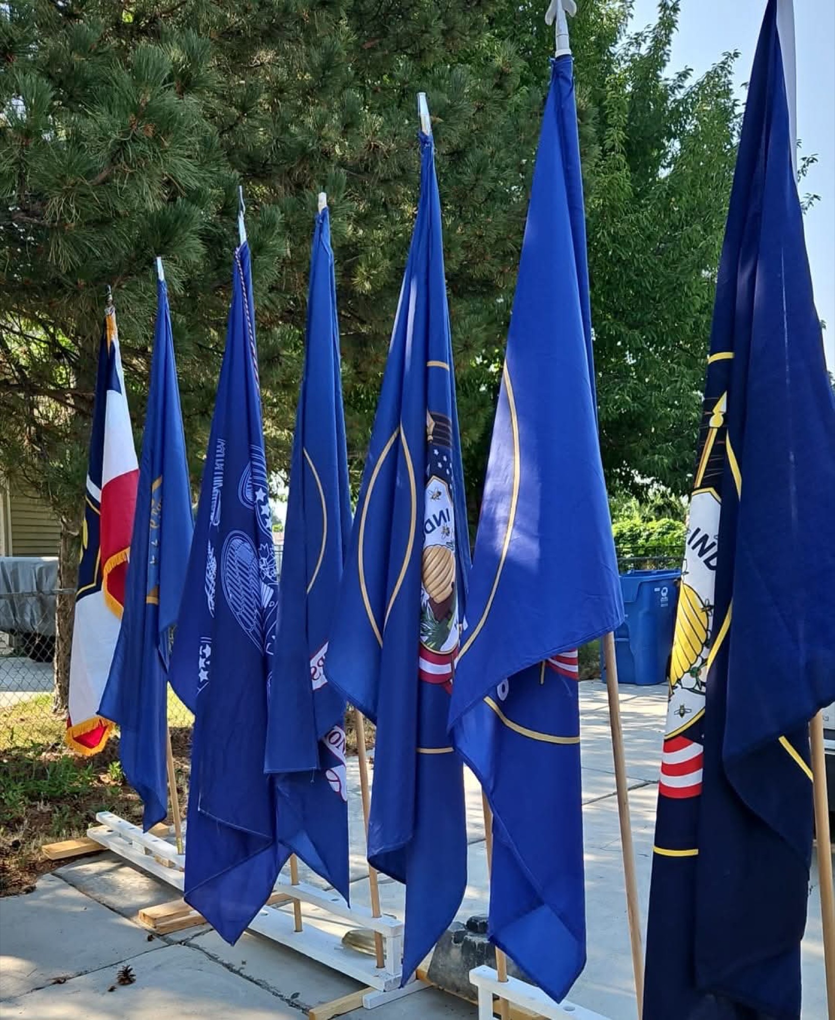 An outdoor display of state flags